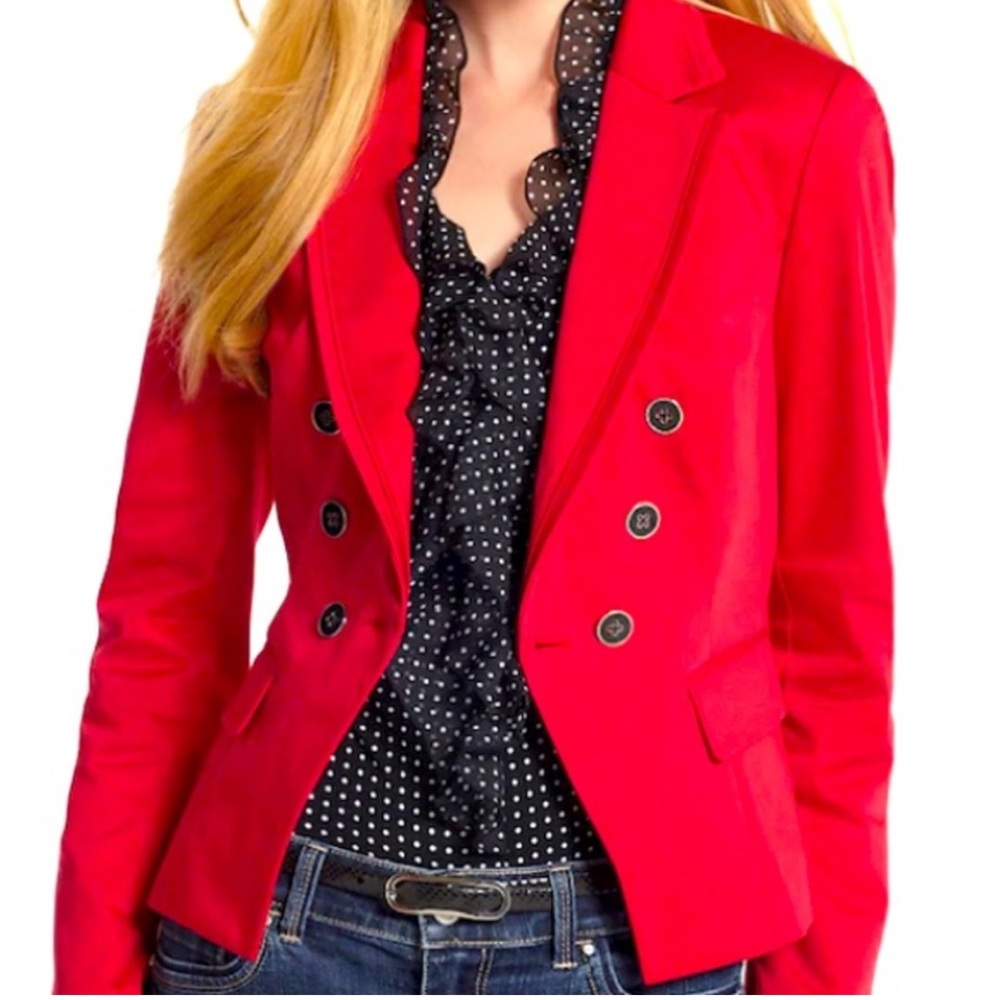 White House Black Market Vibrant Red Blazer, 2